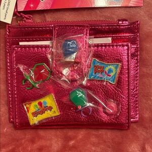 Metallic Pink Wallet with Ring Pop Accessories